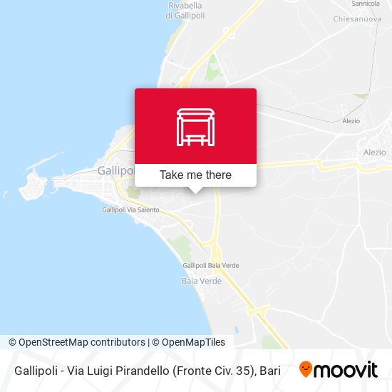 Gallipoli - Via Luigi Pirandello (Fronte Civ. 35) map