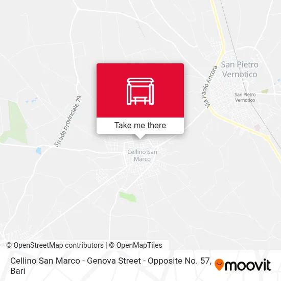 Cellino San Marco - Genova Street - Opposite No. 57 map