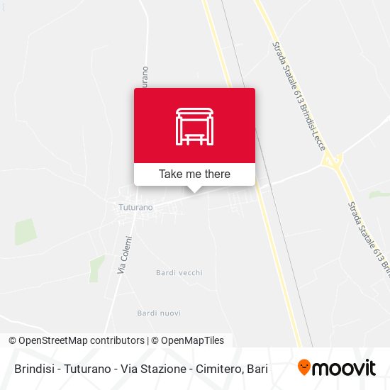 Brindisi - Tuturano - Via Stazione - Cimitero map