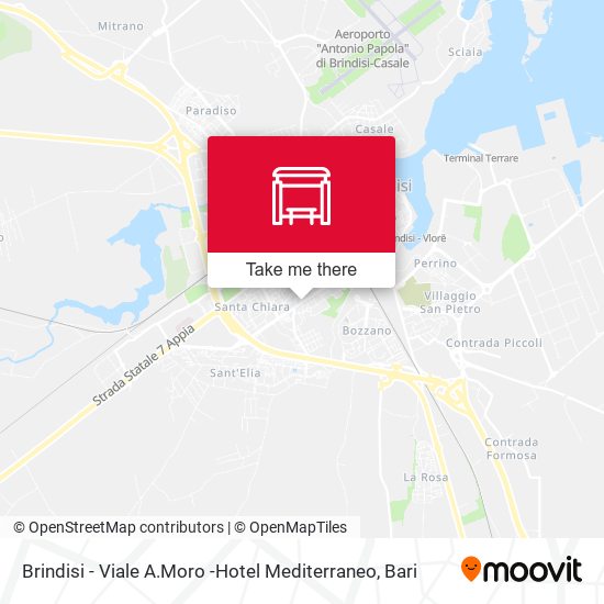 Brindisi - Viale A.Moro -Hotel Mediterraneo map