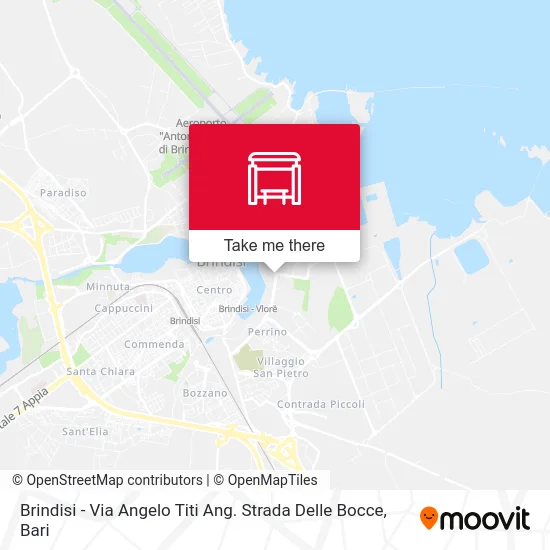 Brindisi - Via Angelo Titi Corner Strada Delle Bocce map