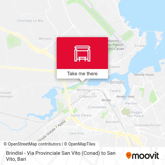 Brindisi - Via Provinciale San Vito (Conad) to San Vito map