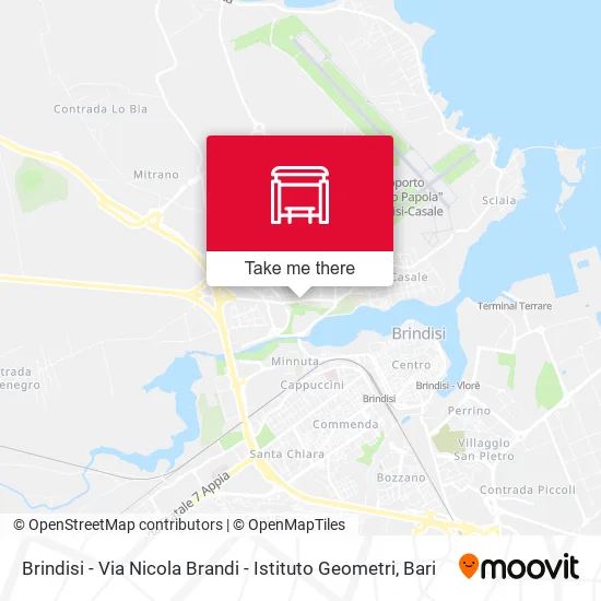 Brindisi - Via Nicola Brandi - Istituto Geometri map