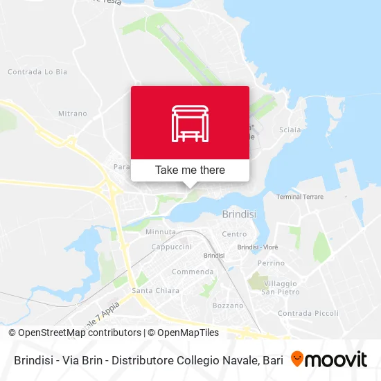 Brindisi - Via Brin - Distributore Collegio Navale map