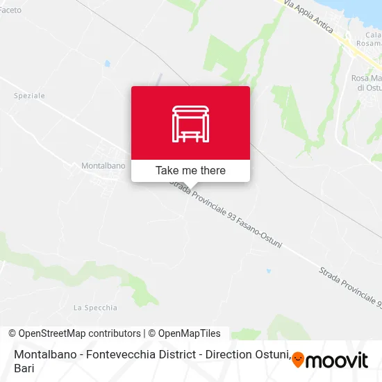 Montalbano - Fontevecchia District - Direction Ostuni map