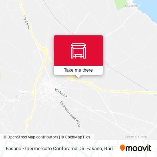 Fasano - Ipermercato Conforama Dir. Savelletri map