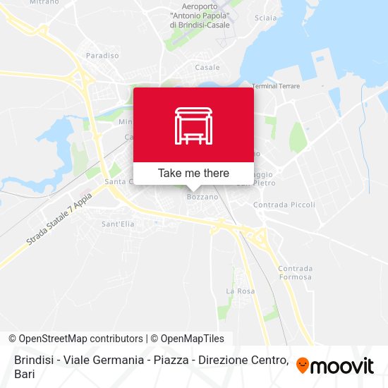 Brindisi - Viale Germania - Piazza - Direzione Centro map