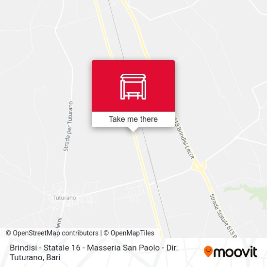 Brindisi - Statale 16 - Masseria San Paolo - Dir. Tuturano map