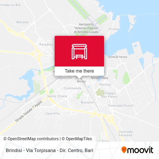Brindisi  - Via Torpisana - Dir. Centro map