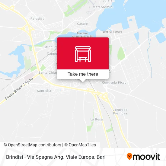Brindisi - Via Spagna Ang. Viale Europa map