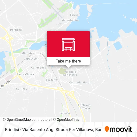 Brindisi - Via Basento Ang. Strada Per Villanova map