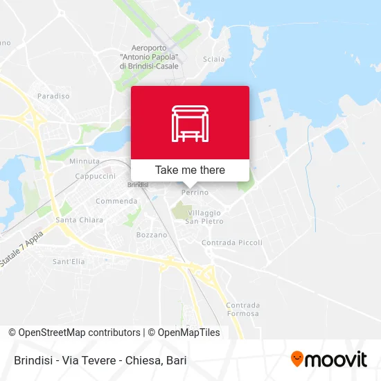 Brindisi - Tevere Street - Church map