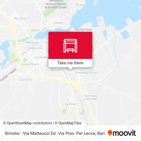 Brindisi - Matteucci Street Dir: Provincial Road To Lecce map