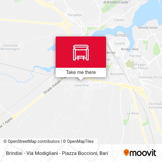 Brindisi - Via Modigliani - Piazza Boccioni map