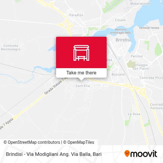Brindisi - Via Modigliani Ang. Via Balla map