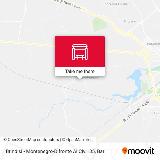 Brindisi - Montenegro-Difronte Al Civ.135 map