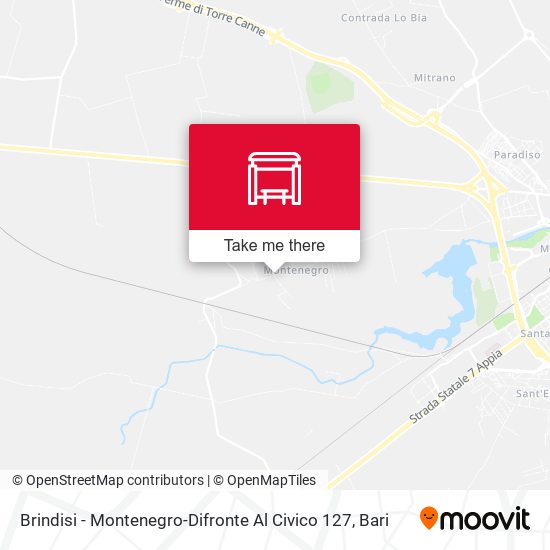 Brindisi - Montenegro-Difronte Al Civico 127 map