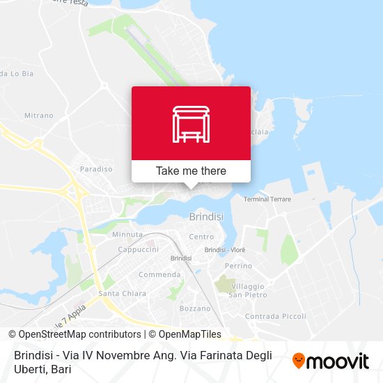 Brindisi - Via IV Novembre Ang. Via Farinata Degli Uberti map