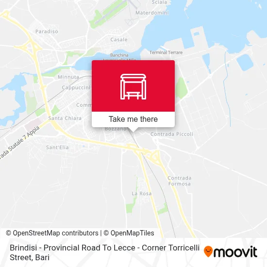 Brindisi - Provincial Road To Lecce - Corner Torricelli Street map