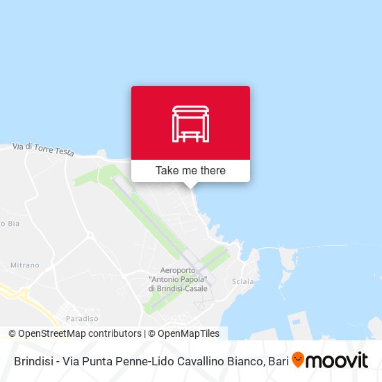Brindisi - Via Punta Penne-Lido Cavallino Bianco map