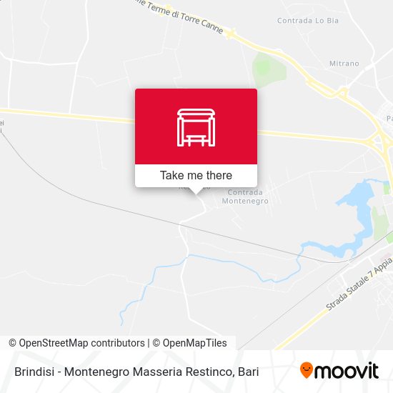 Brindisi - Montenegro Masseria Restinco map