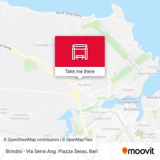 Brindisi - Via Serra Ang. Piazza Serao map