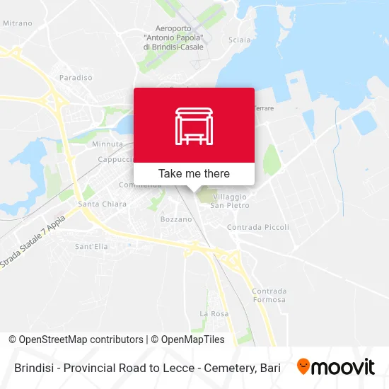 Brindisi - Provincial Road to Lecce - Cemetery map