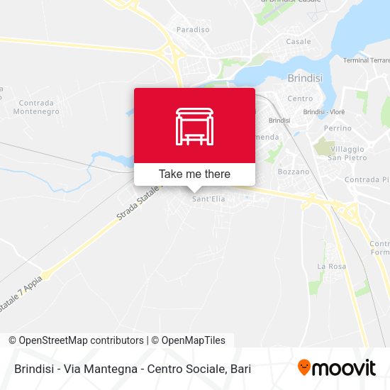 Brindisi - Via Mantegna - Centro Sociale map
