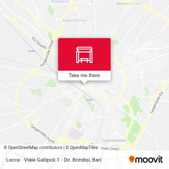Lecce - Viale Gallipoli 1 - Dir. Brindisi map