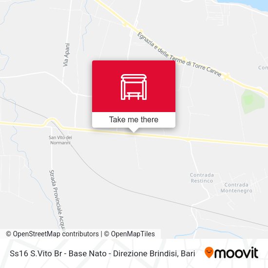 Ss16 S.Vito Br - Base Nato - Direzione Brindisi map