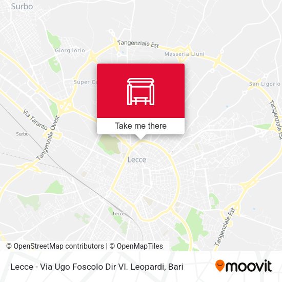 Lecce - Via Ugo Foscolo Dir Vl. Leopardi map