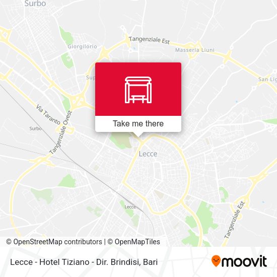 Lecce - Hotel Tiziano - Dir. Brindisi map