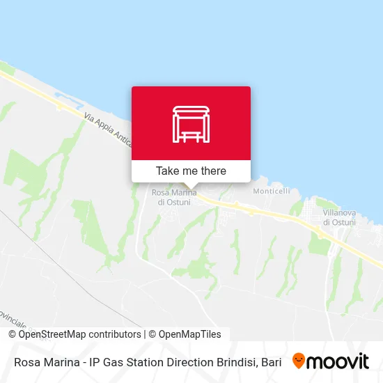 Rosa Marina - IP Gas Station Direction Brindisi map