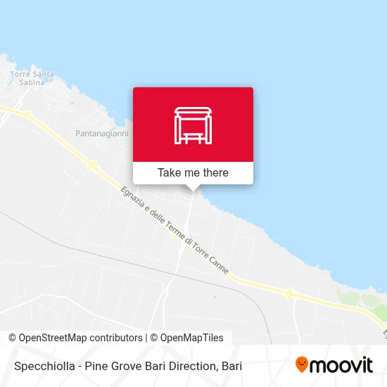 Specchiolla - Pine Grove Bari Direction map