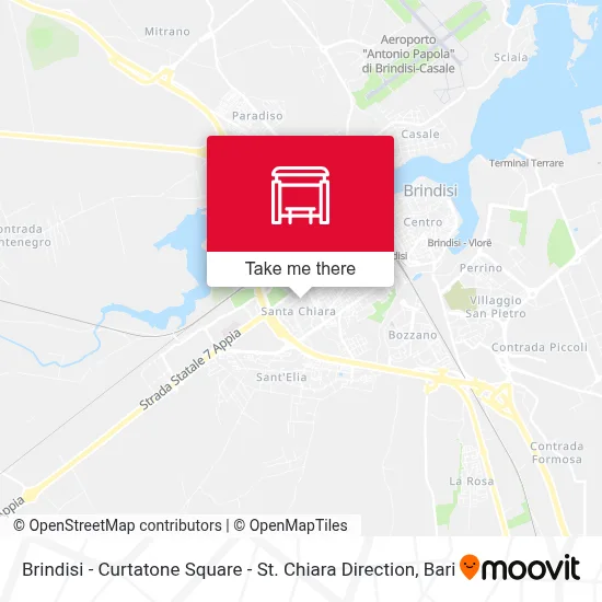 Brindisi - Curtatone Square - St. Chiara Direction map