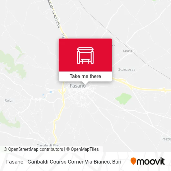 Fasano - Garibaldi Course Corner Via Bianco map