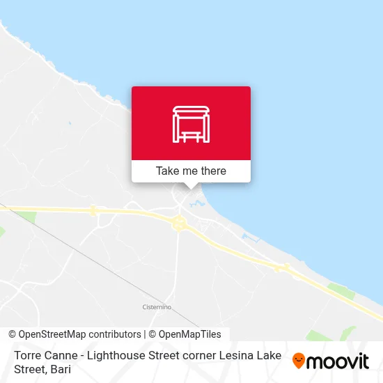 Torre Canne - Lighthouse Street corner Lesina Lake Street map