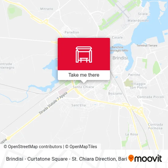 Brindisi - Curtatone Square - St. Chiara Direction map