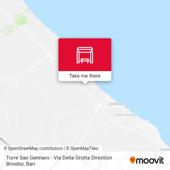 Torre San Gennaro - Via Della Grotta Direction Brindisi map