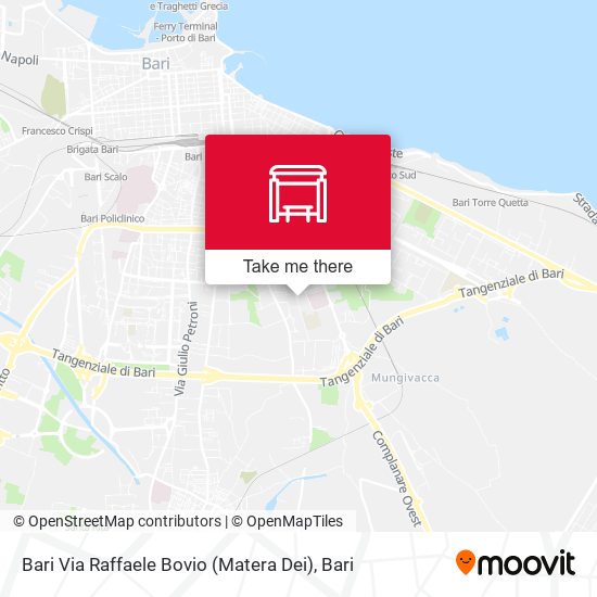 Bari Via Raffaele Bovio (Matera Dei) map