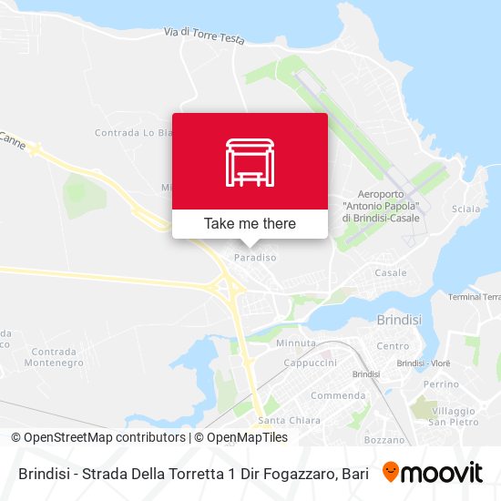 Brindisi - Strada Della Torretta 1 Dir Fogazzaro map