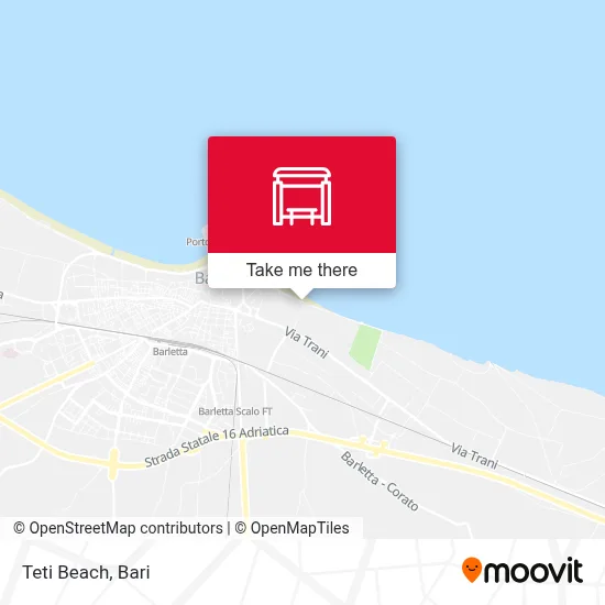 Teti Beach map