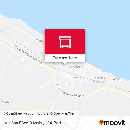 Via San F.Sco D'Assisi, 104 map