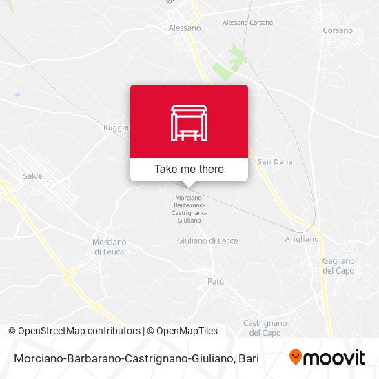 Morciano-Barbarano-Castrignano-Giuliano map