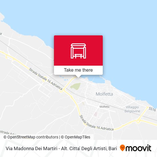Via Madonna Dei Martiri - Alt. Citta' Degli Artisti map