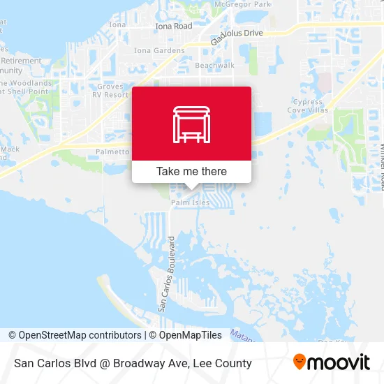 Mapa de San Carlos Blvd @ Broadway Ave