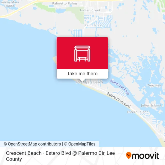Mapa de Crescent Beach - Estero Blvd @ Palermo Cir