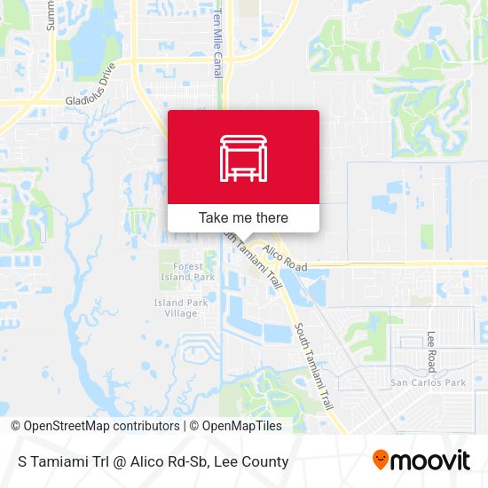 S Tamiami Trl @ Alico Rd-Sb map