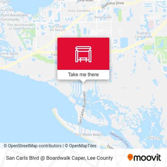 San Carls Blvd @ Boardwalk Caper map