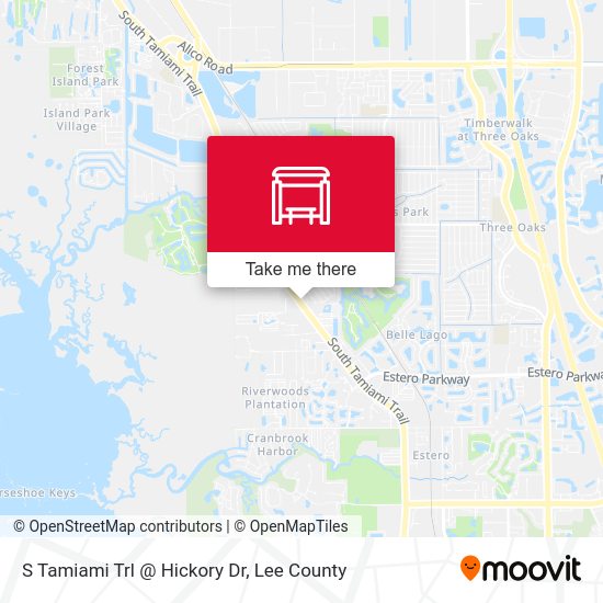 S Tamiami Trl @ Hickory Dr map